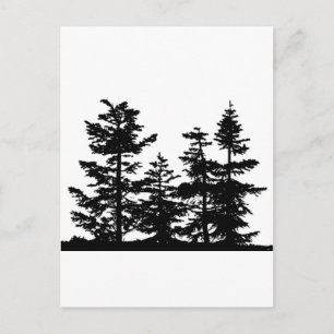 Postal Siluetas del árbol