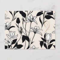 Siluetas Florales Elegantes Blancas y Negras