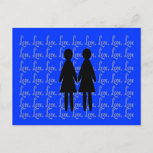 Postal siluetas lesbianas "LOVE"