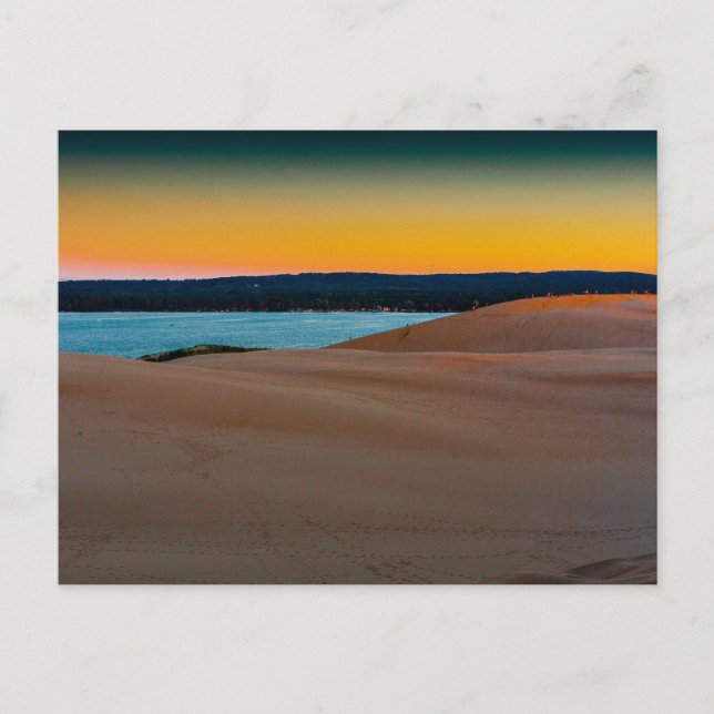 Postal Silver Lake State Park, Michigan at Sunset (Anverso)