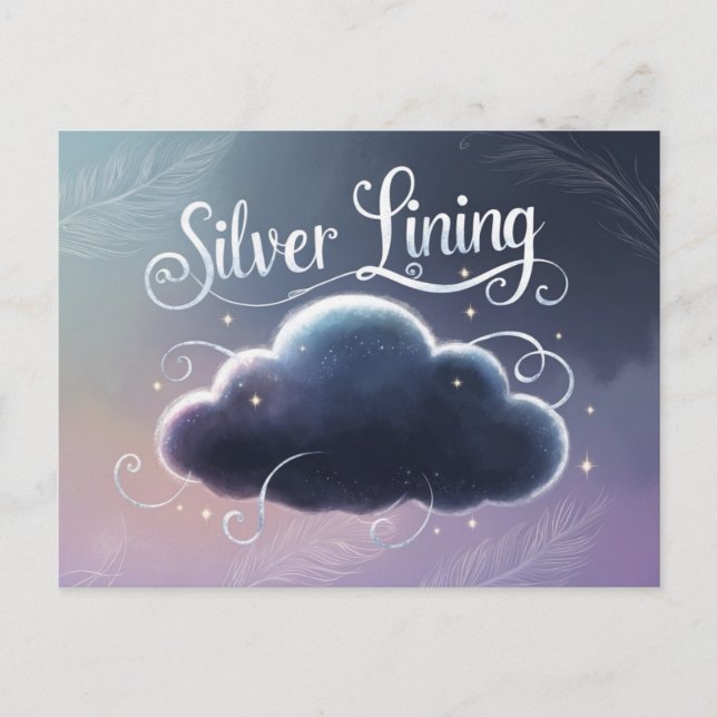 Postal Silver Lining Wolke gemalt (Anverso)