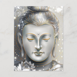 Postal Silver y Gold Buddha Lotus