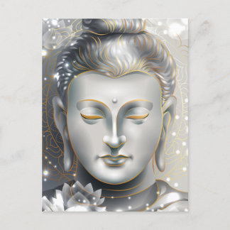 Postal Silver y Gold Buddha Lotus