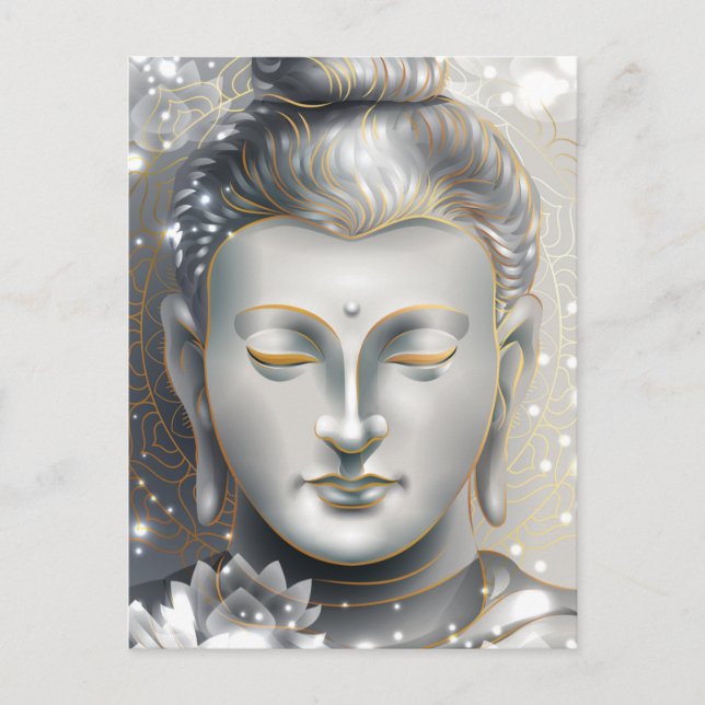 Postal Silver y Gold Buddha Lotus (Anverso)