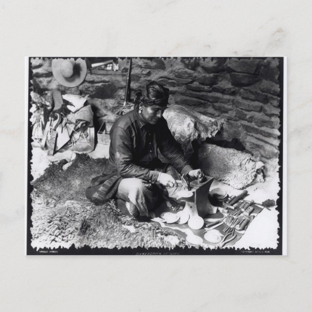 Postal Silvermith en el trabajo, c.1914 (Anverso)