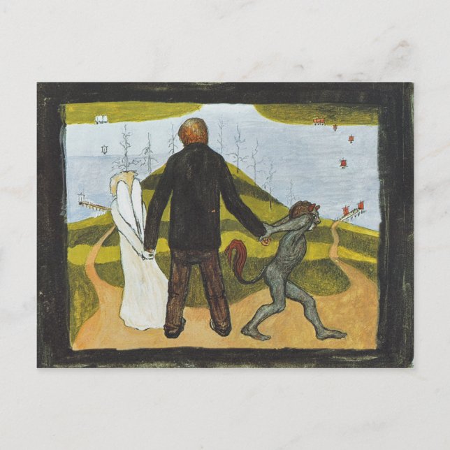 Postal Simberg Vägskälet Tienhaarassa CC0425 (Anverso)