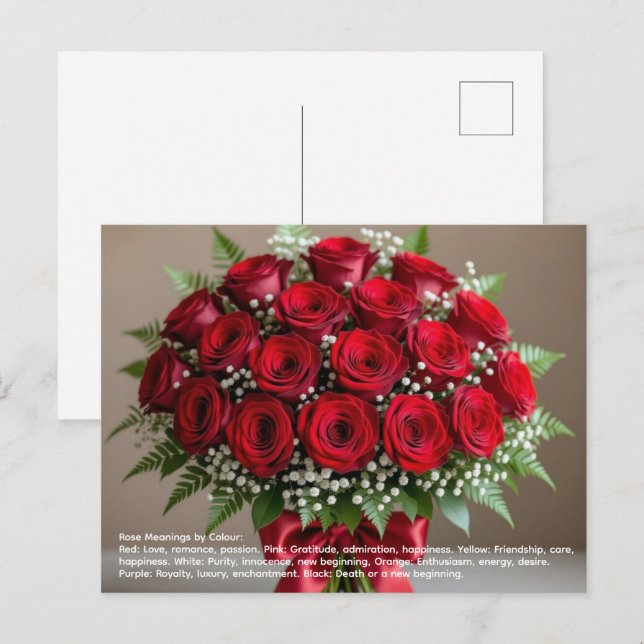 Postal Simbolismo de la Rosa (Anverso / Reverso)
