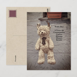 Postal Simbolismo de osito de peluche vintage cita linda