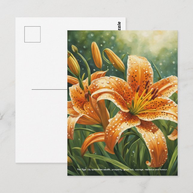 Postal Simbolismo del lirio tigre (Anverso / Reverso)