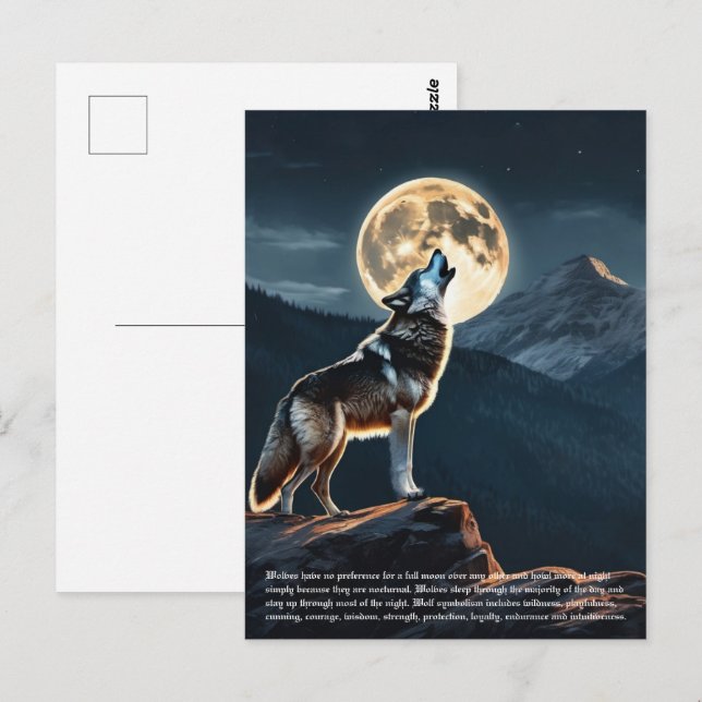 Postal Simbolismo del lobo (Anverso / Reverso)