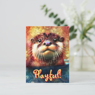 Postal Simbolismo Otter Floral girasol personalizado