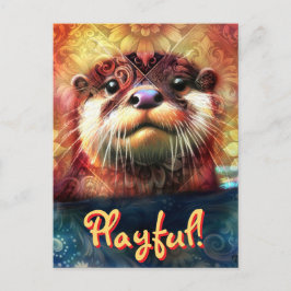 Postal Simbolismo Otter Floral girasol personalizado