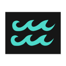 Símbolo acuario negro y turquesa