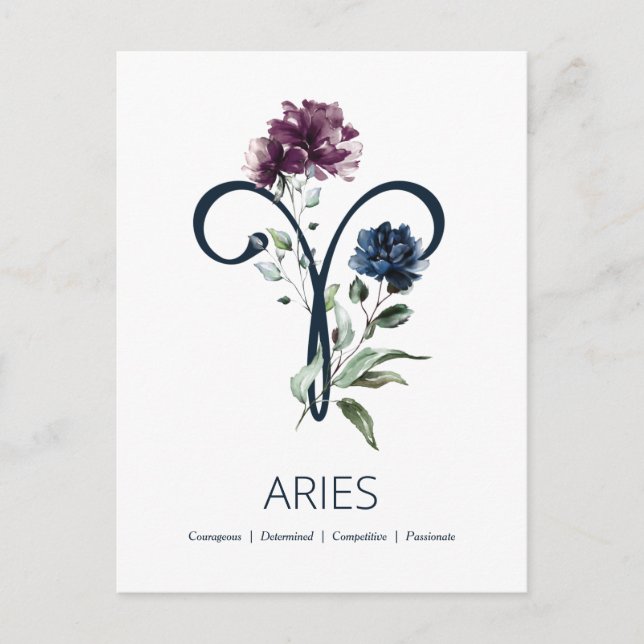 Postal Símbolo Aries Zodiac (Anverso)