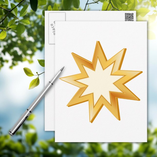 Postal Símbolo bahaí (Nine pointed star, symbol of the Baha’i faith. Customize with your message.)