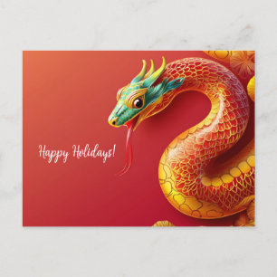 Postal símbolo chino de zodiac año nuevo 2025 serpiente a