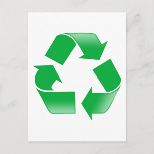 Postal Símbolo clásico de reciclaje RECICLAJE