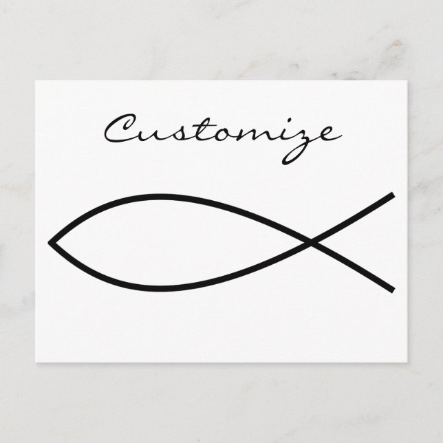 Postal Símbolo cristiano de pescado Ichthys Thunder_Cove (Anverso)