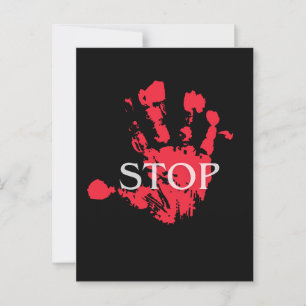 Postal Símbolo de advertencia "STOP" negrita de la huella