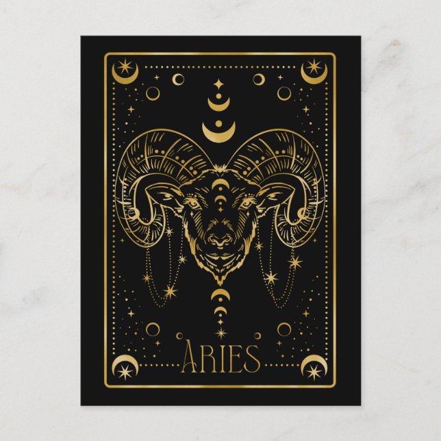 Postal Símbolo de Aries zodiac (Anverso)