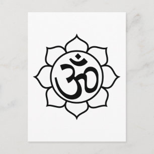 Postal Símbolo de Aum de la flor de Lotus
