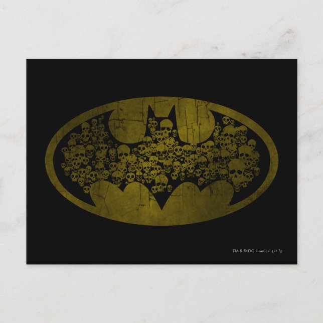 Postal Símbolo de Batman | Calaveras con el logotipo del  (Anverso)