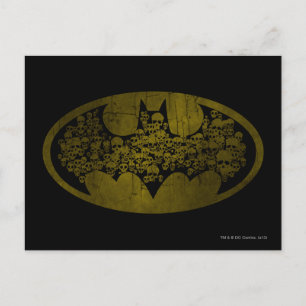 Postal Símbolo de Batman   Calaveras con el logotipo del 