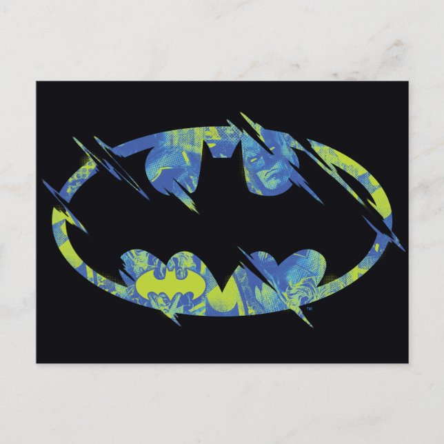 Postal Símbolo de Batman eléctrico hacia arriba (Anverso)