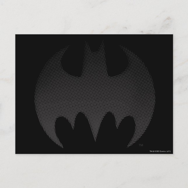 Postal Símbolo de Batman | Logo de Black White Fade (Anverso)