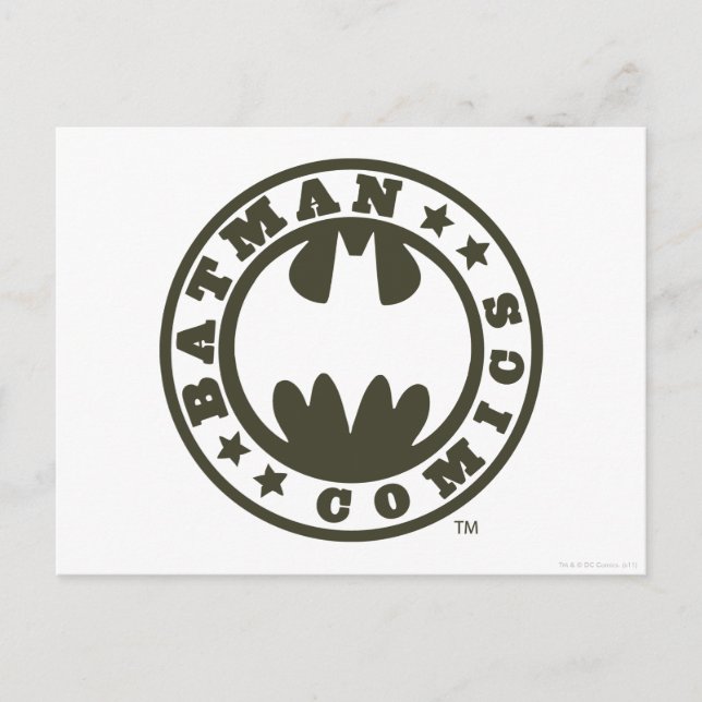 Postal Símbolo de Batman | Logo De Comics (Anverso)