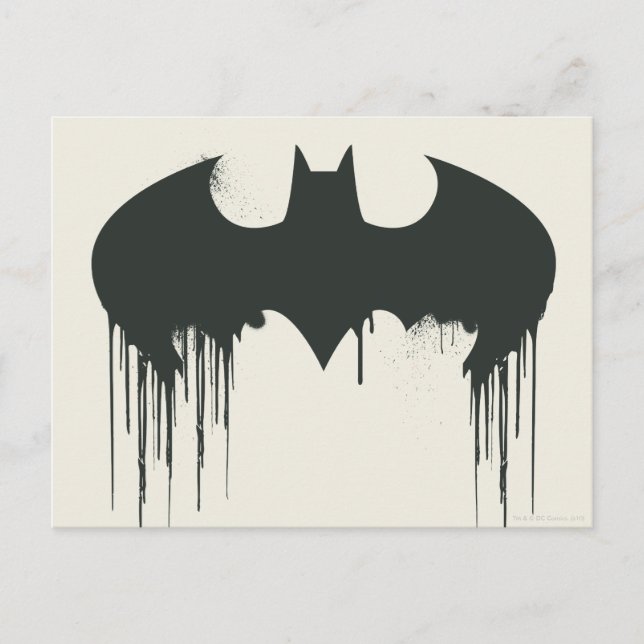 Postal Símbolo de Batman | Logo de Spraypaint (Anverso)