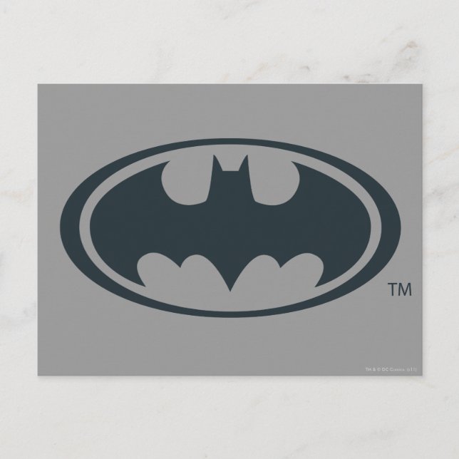 Postal Símbolo de Batman | Logo en blanco y negro (Anverso)