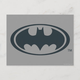 Postal Símbolo de Batman   Logo en blanco y negro