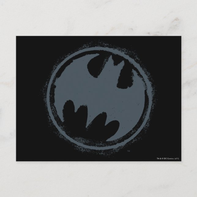 Postal Símbolo de Batman | Logo gris (Anverso)