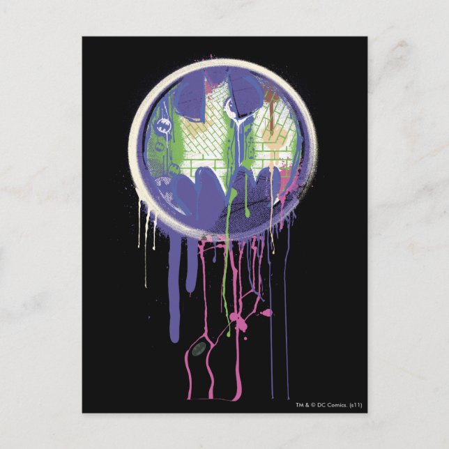 Postal Símbolo de Batman | Logotipo Círculo Púrpura (Anverso)