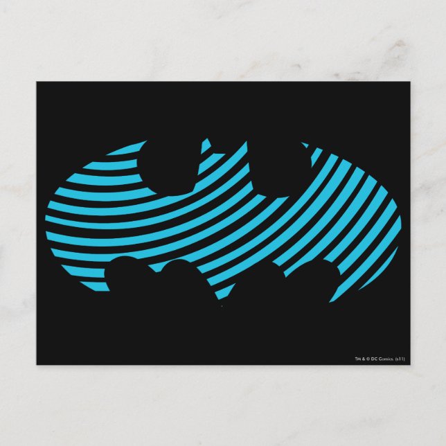 Postal Símbolo de Batman | Logotipo con tiras azules (Anverso)