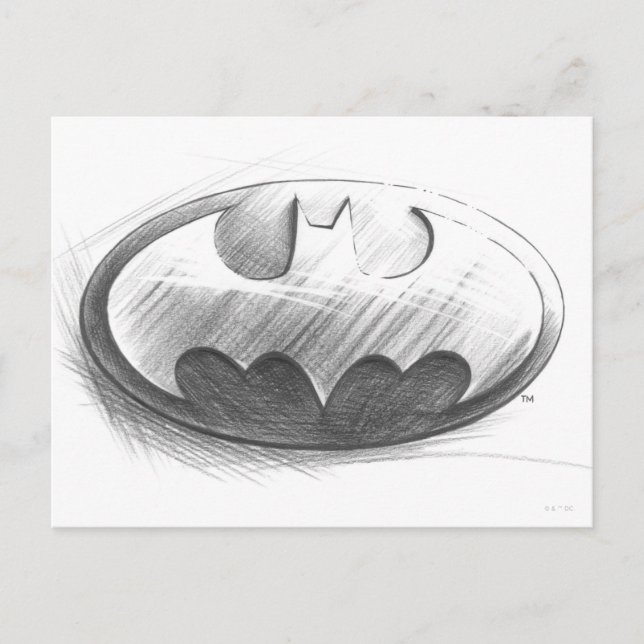 Postal Símbolo de Batman | Logotipo de dibujo de Insignia (Anverso)