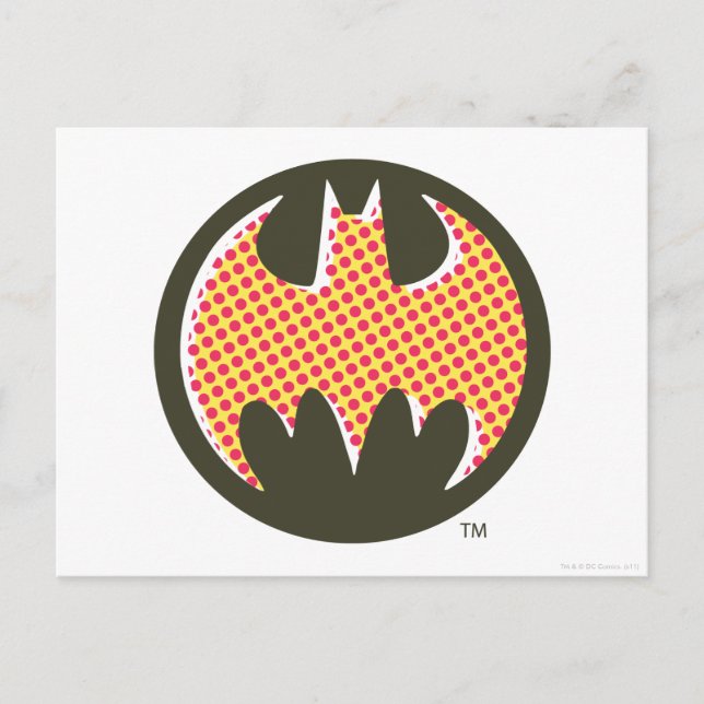 Postal Símbolo de Batman | Logotipo de semitono rojo (Anverso)