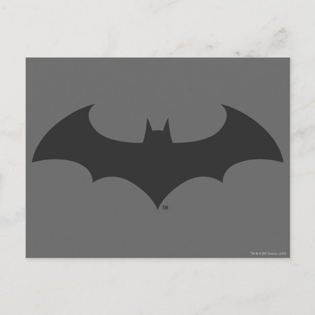 Postal Símbolo de Batman | Logotipo de silueta simple (Anverso)