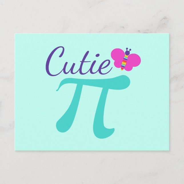 Postal Símbolo de Cutie Pi Math Pun (Anverso)
