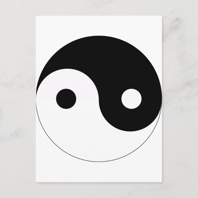 Postal símbolo de equilibrio yin y yang tao taoísmo (Anverso)