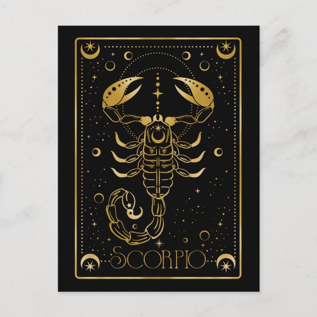 Postal Símbolo de escorpio zodiaco (Anverso)