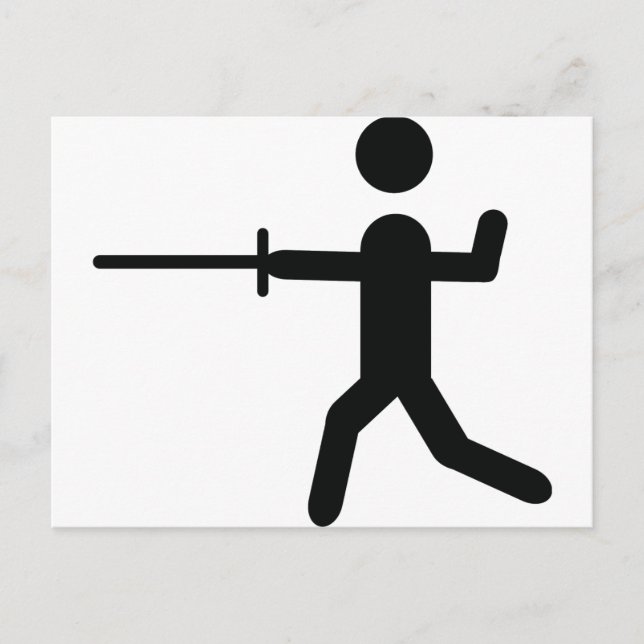 Postal símbolo de esgrima negra (Anverso)