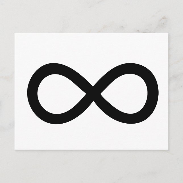 Postal Símbolo de infinito negro (Anverso)