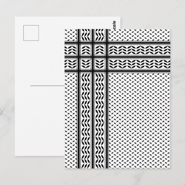 Postal Símbolo de Keffiyeh del patrón de resistencia de P (Anverso / Reverso)