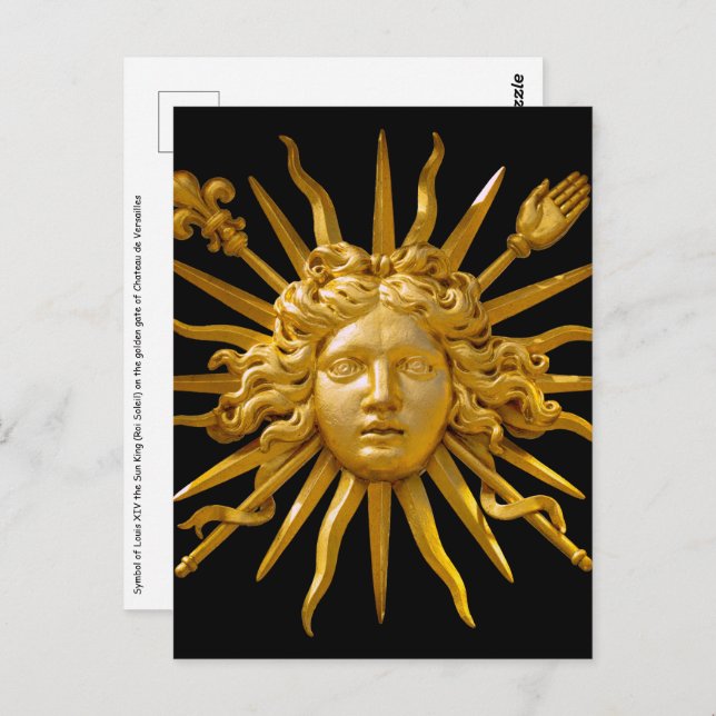Postal Símbolo de Luis XIV el Rey Sol (Anverso / Reverso)