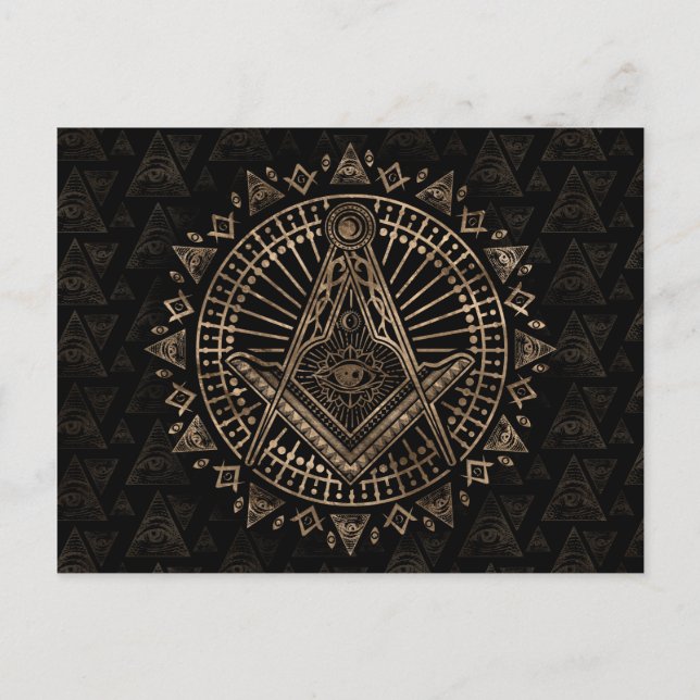 Postal Símbolo de masonería Square and Compass (Anverso)