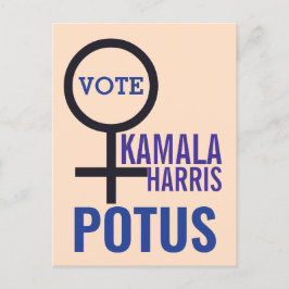 Postal Símbolo de mujer del presidente Kamala Harris