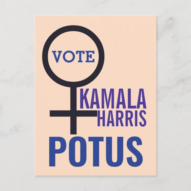 Postal Símbolo de mujer del presidente Kamala Harris (Anverso)