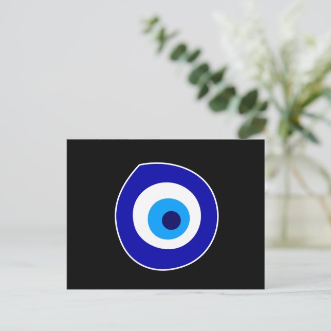 Postal Símbolo de ojo malvado (Anverso de pie)